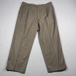 Ballin Classic Pants‎ Mens 36x28 Brown Wool Cashmere Comfort-Eze Pleated Dress